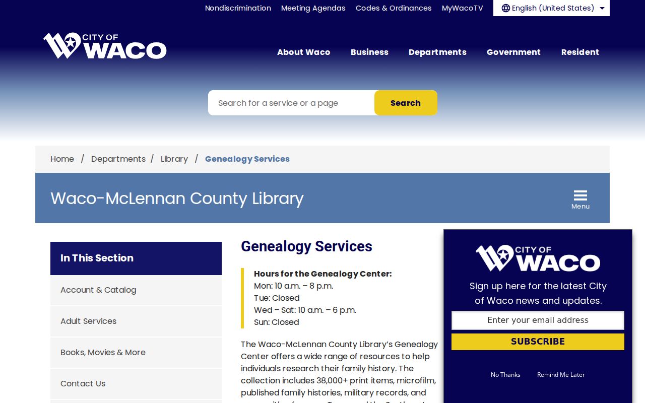 McLennan County city directory research at the Waco Genealogy Center