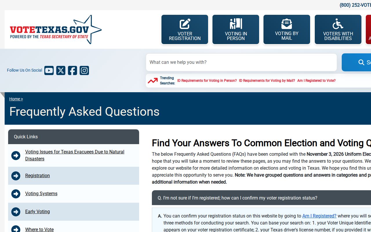 McLennan County resident lookup using Texas voter portal guidance