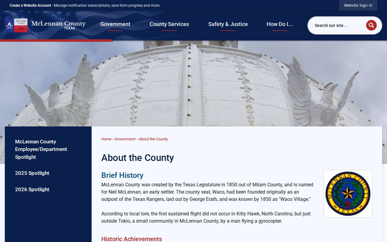 McLennan County ZIP code records place-history context
